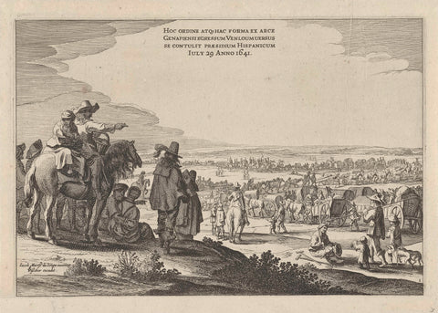 Spectators at the departure of the Spanish garrison from Gennep, Pieter Nolpe, 1641 Canvas Print