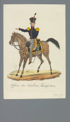 Officer of the Artillery Transp: train, Albertus Verhoesen (attributed to), 1835 - 1850 Canvas Print