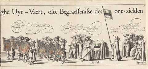 Part of the funeral procession of Ernst Casimir, Count of Nassau-Dietz in Leeuwarden (plate 3), 1633, J. Hermans, 1634 Canvas Print