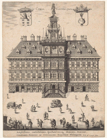 View of the Old Town Hall in Vlissingen, Hendrik Udemans, 1647 - 1659 Canvas Print