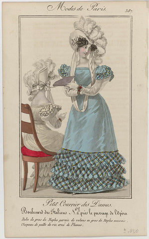 Petit Courrier des Dames, 1826, No. 387 : Robe de gros de Naples (...), anonymous, 1826 Canvas Print