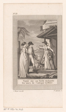 Lovers at an inn on Kythira, Pierre Audouin, 1801 Canvas Print