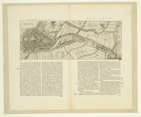 Map and description of Schiedam, anonymous, 1652 Canvas Print