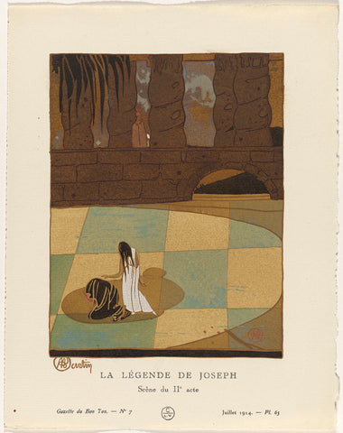 Gazette du Bon Ton, 1914 - No. 7 : La Légende de Joseph / Scène du IIe acte, Charles Martin, 1914 Canvas Print