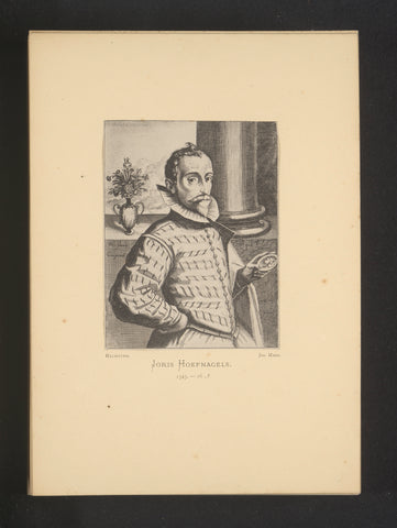 Reproduction of an engraving of a portrait of Joris Hoefnagel by Hendrick Hondius, Joseph Maes, c. 1872 - in or before 1877 Canvas Print