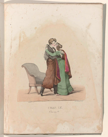 La Né d'une Modiste, 1828 : Chap. IX: Dear friend !!!, Gottfried Engelmann, c. 1828 Canvas Print