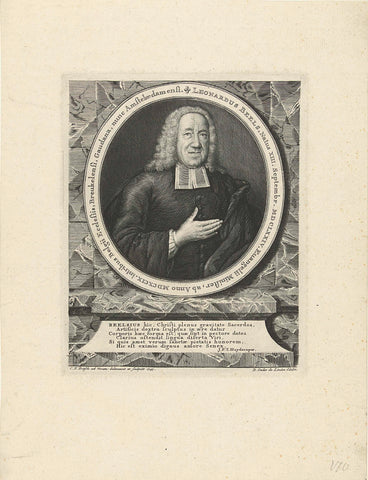 Portrait of Leonard Beels, Christian Friedrich Fritzsch, 1747 Canvas Print