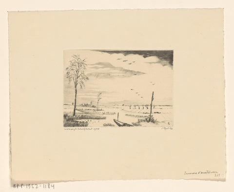 Landscape with ditch near Amstelveen, Lodewijk Schelfhout, 1940 Canvas Print