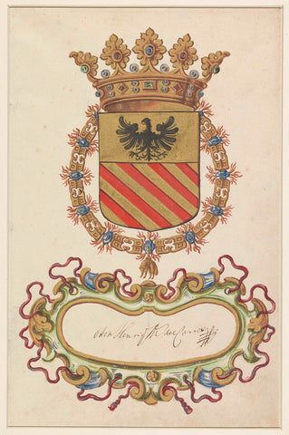 Coat of arms of Ottone Eurico del Caretto, Marquis of Savona, anonymous, 1649 - 1683 Canvas Print