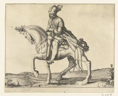 Horseman drawing his sword, Jacob de Gheyn (II) (workshop of), 1640 Canvas Print