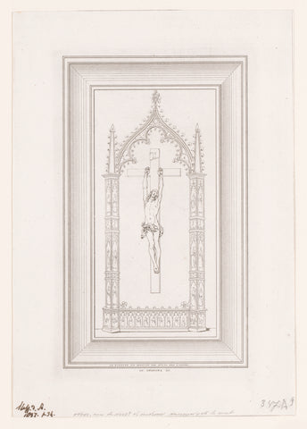 Ivoren crucifix in het huis van burggravin Vaernewijck d'Angest in Gent, Charles Onghena, 1837 Canvas Print