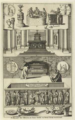 Vier verschillende altaren, Jan Luyken, 1690 Canvas Print