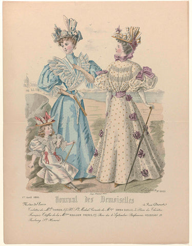 Journal des Demoiselles, 1 August 1895, No. 5053 : Toilettes de Melle Thirion (...), P. Deferneville, 1895 Canvas Print