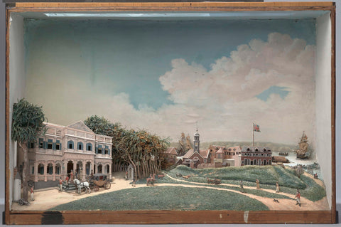 Diorama of Government Square in Paramaribo, Gerrit Schouten, 1812 Canvas Print