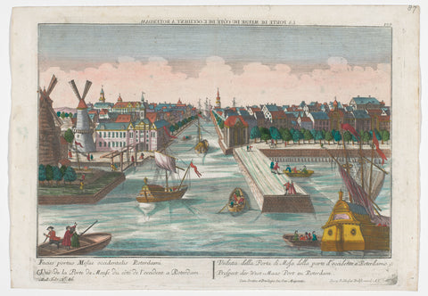 View of the Wester Nieuwe Hoofdpoort and the Ooster Nieuwe Hoofdpoort in Rotterdam, Georg Balthasar Probst, 1742 - 1801 Canvas Print