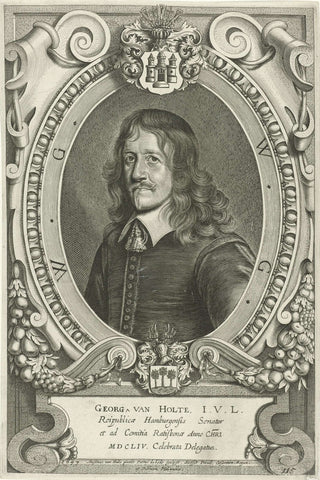 Portrait of Georg van Holte, Pieter de Jode (II), 1657 Canvas Print