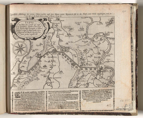 Route of the new canal between the Rhine and the Meuse, c. 1627, Frans Hogenberg (workshop or), 1627 - 1629 Canvas Print