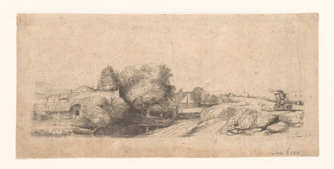 View of the Diemerdijk with a milkman and cottages ('Het melkboertje'), William Young Ottley, 1781 - 1836 Canvas Print