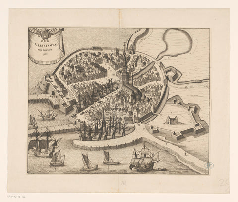 Map of Vlissingen, 1500, anonymous, 1696 Canvas Print