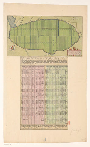 Map and table with the lots of the Wormer, anonymous, 1626 - before 1638 Canvas Print