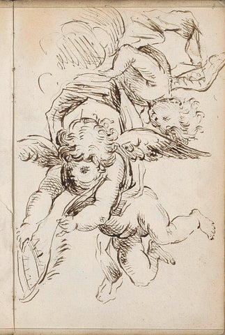 Putti, Petrus Johannes van Reysschoot, 1710 - 1772 Canvas Print