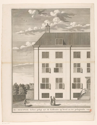 View of the rear façade of the Corvershof in Amsterdam (left part), Jan Smit (I), 1723 - 1748 Canvas Print