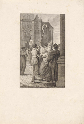 Anselm gets the bishop's staff pressed into his hands, Reinier Vinkeles (I), 1807 Canvas Print