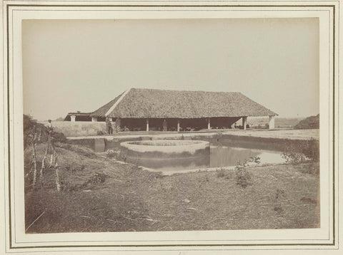 Barn and well, Kassian Céphas, 1886 Canvas Print