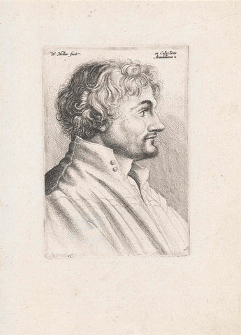 Portret van een man met borstelige baard, Wenceslaus Hollar, 1644 - 1652 Canvas Print