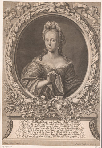 Portrait of Johanna Regina Winckler, Leonhard Heckenauer, 1693 - 1704 Canvas Print