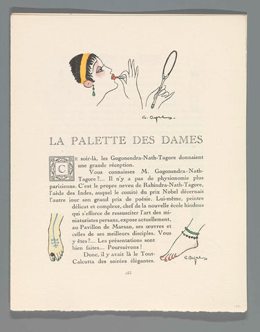 Gazette du Bon Ton, 1914 - No. 5, pag. 153: La Palette des Dames, E. Ayres, 1914 Canvas Print