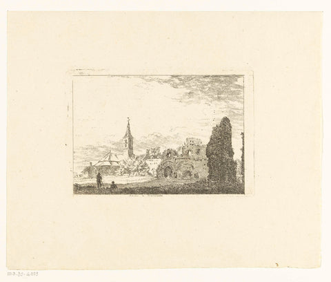 Church and ruins of the abbey at Rijnsburg, Hermanus of Brussels, in or after 1815 Canvas Print