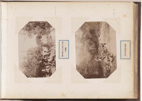 Boy sitting on a rock dam in a river in South Africa, anonymous, c. 1885 - c. 1910 Canvas Print