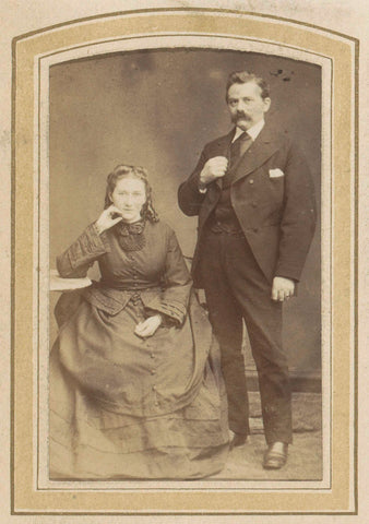 Portrait of a Man and a Woman, anonymous, c. 1860 - c. 1900 Canvas Print