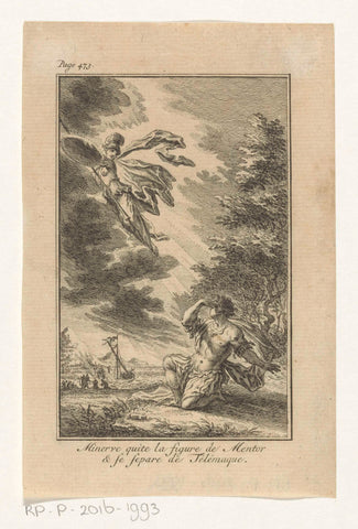 Minerva disappears behind the clouds, Simon Fokke (possibly), 1722 - 1784 Canvas Print