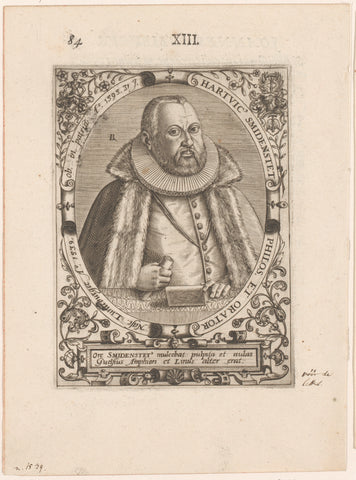 Portret van Hartvicus Smidenstet, Robert Boissard, 1597 - 1599 Canvas Print