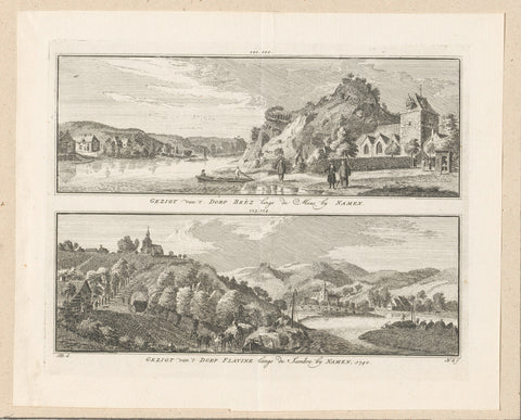 View of Beez and view of Flawinne, 1740, Hendrik Spilman, 1746 - 1792 Canvas Print