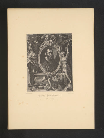 Reproduction of an engraving of a portrait of Pieter Brueghel (I) by Bartholomeus Spranger, Joseph Maes, c. 1872 - in or before 1877 Canvas Print