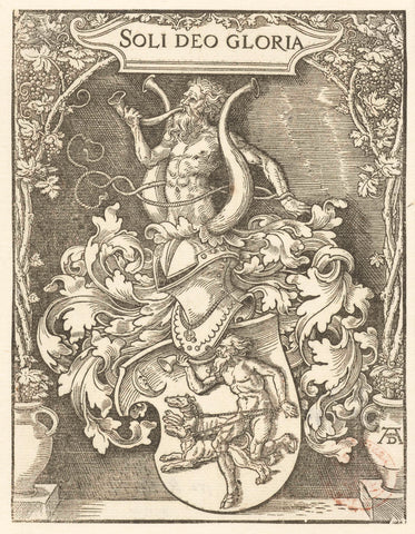 Coat of arms of Johann Tscherte, Albrecht Dürer, 1516 - 1520 Canvas Print