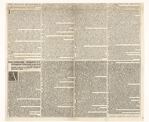 Text sheet belonging to the map of Maastricht besieged by Frederik Hendrik, 1632, Claes Jansz. Visscher (II), 1632 Canvas Print