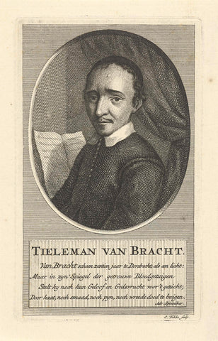 Portret van Tieleman van Bracht, Simon Fokke, 1722 - 1784 Canvas Print