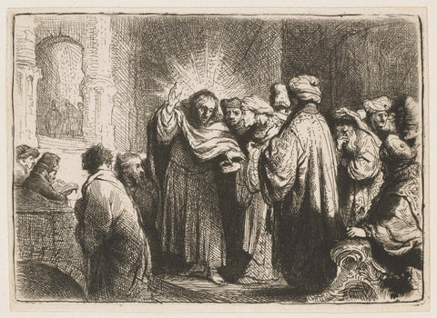 The tribute money, Rembrandt van Rijn, c. 1634 Canvas Print