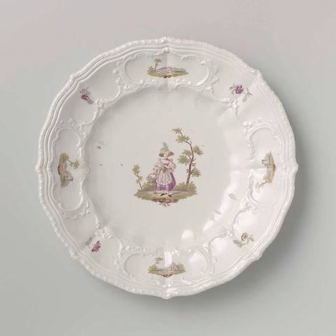 Plate, Weesper porcelain factory, c. 1759 - c. 1771 Canvas Print