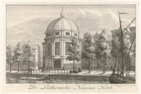 The Nieuwe Lutherse Kerk te Amsterdam, in welstand, 1822, Jacob Plügger, 1822 Canvas Print