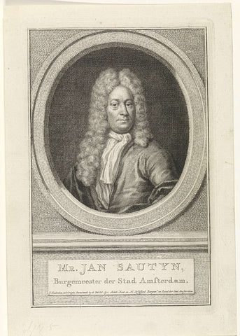 Portrait of Jan Sautijn, Jacob Houbraken, 1796 Canvas Print