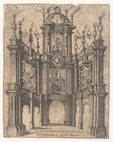 Triomfpoort erected on the Kaasrui, Gaspar Bouttats, in or before 1685 Canvas Print