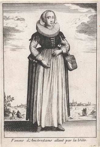 Wife of Amstredame going through the City, Wenceslaus Hollar, 1662 Canvas Print