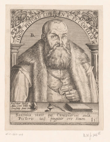 Portrait of Simon Pistoris II, Robert Boissard, 1597 - 1599 Canvas Print