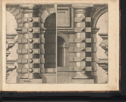 Two half portals and four consoles, Johannes or Lucas van Doetechum, 1578 Canvas Print