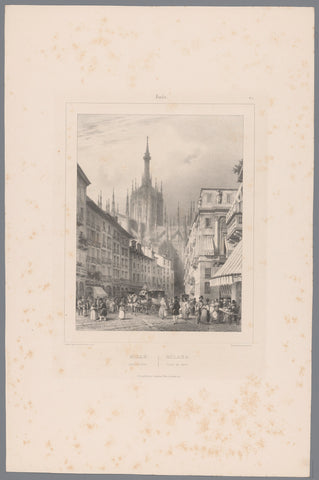 Zicht op de Dom van Milaan vanuit de Corsia dei Servi, Isodore-Laurent Deroy, 1838 - 1841 Canvas Print